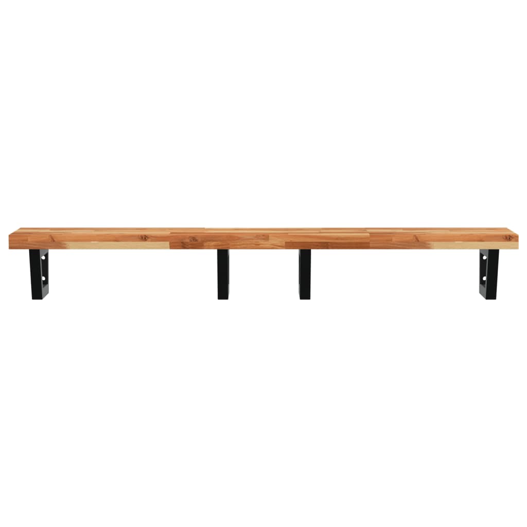 vidaXL Étagère de lavabo murale en acier et bois d'acacia