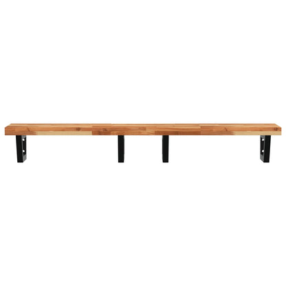 vidaXL Étagère de lavabo murale en acier et bois d'acacia
