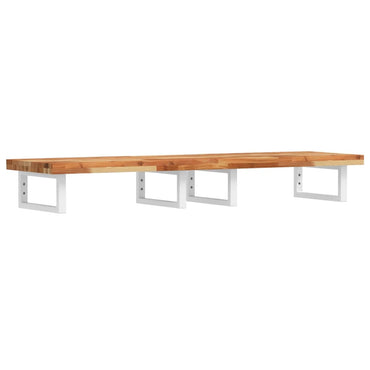 vidaXL Waschbeckenregal Wandmontage Stahl und Akazienholz