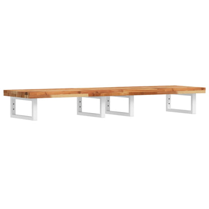 vidaXL Waschbeckenregal Wandmontage Stahl und Akazienholz