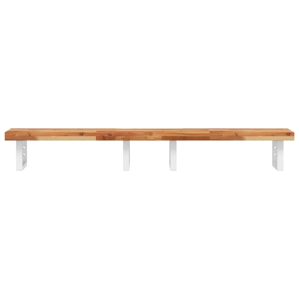 vidaXL Waschbeckenregal Wandmontage Stahl und Akazienholz