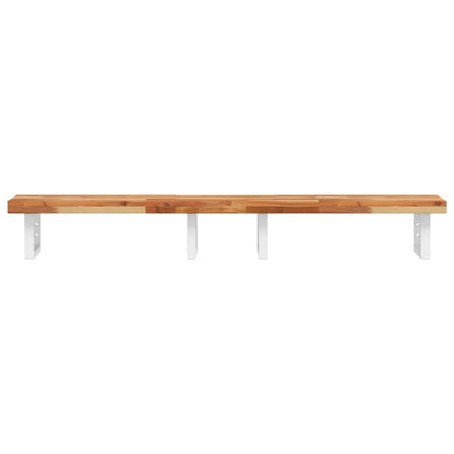vidaXL Waschbeckenregal Wandmontage Stahl und Akazienholz