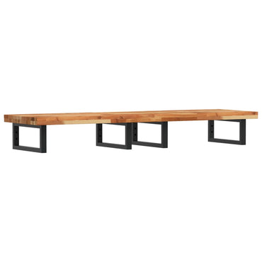 vidaXL Waschbeckenregal Wandmontage Stahl und Akazienholz