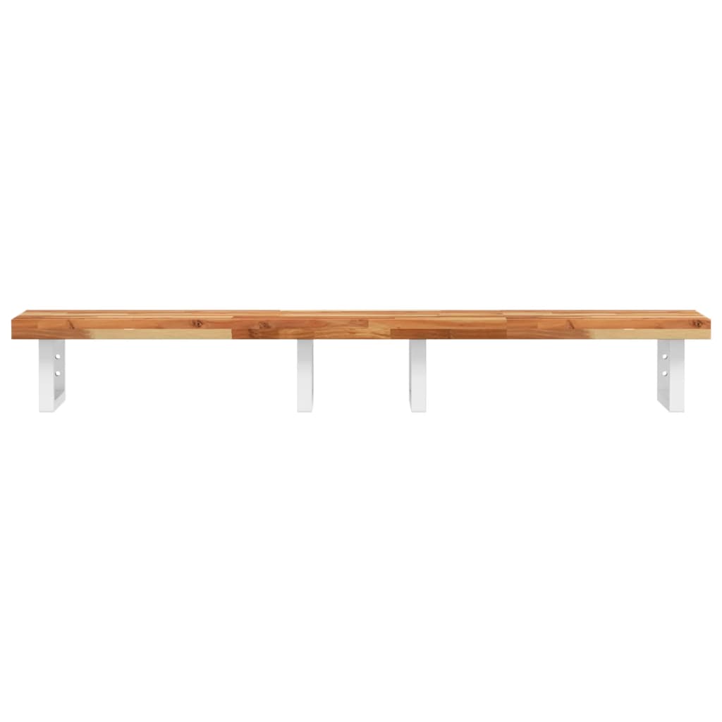 vidaXL Waschbeckenregal Wandmontage Stahl und Akazienholz