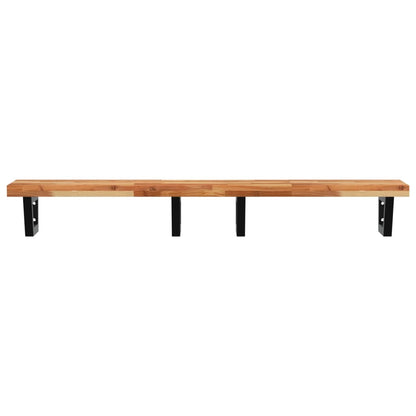 vidaXL Waschbeckenregal Wandmontage Stahl und Akazienholz