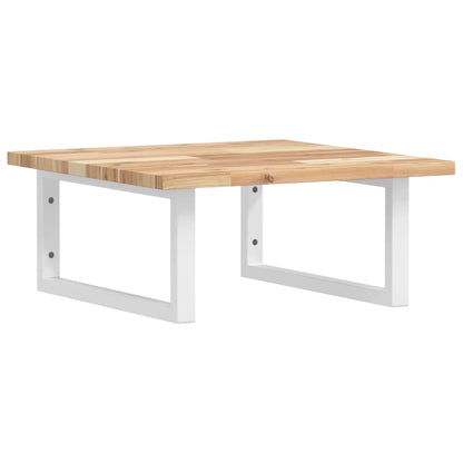 vidaXL Waschbeckenregal Wandmontage Stahl und Akazienholz
