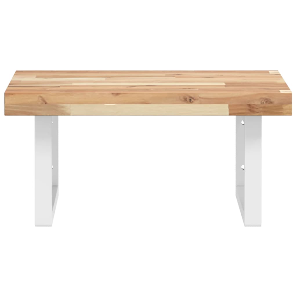 vidaXL Étagère de lavabo murale en acier et bois d'acacia