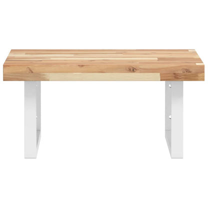 vidaXL Étagère de lavabo murale en acier et bois d'acacia