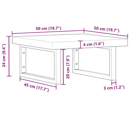 vidaXL Étagère de lavabo murale en acier et bois d'acacia