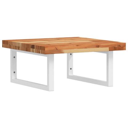 vidaXL Étagère de lavabo murale en acier et bois d'acacia