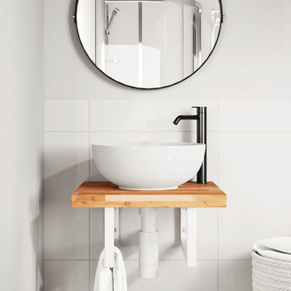 vidaXL Étagère de lavabo murale en acier et bois d'acacia