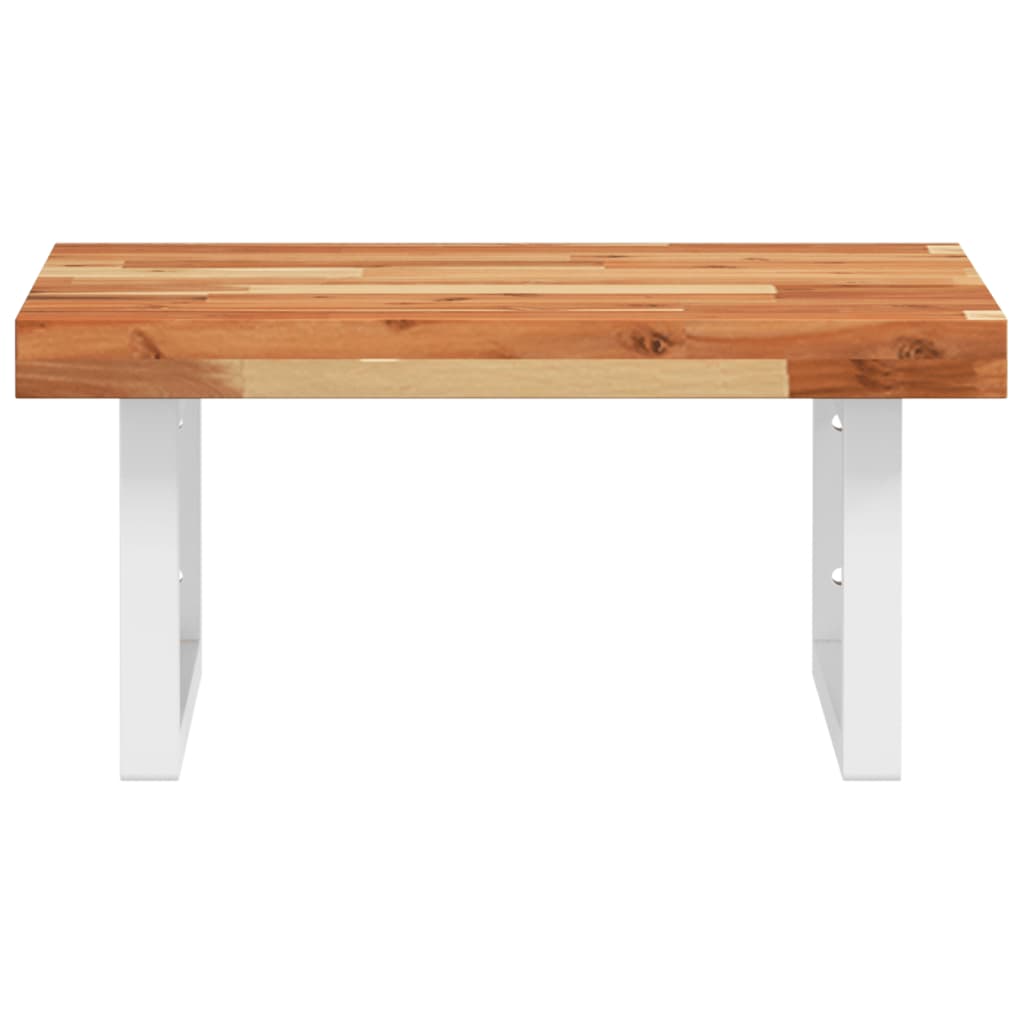 vidaXL Étagère de lavabo murale en acier et bois d'acacia