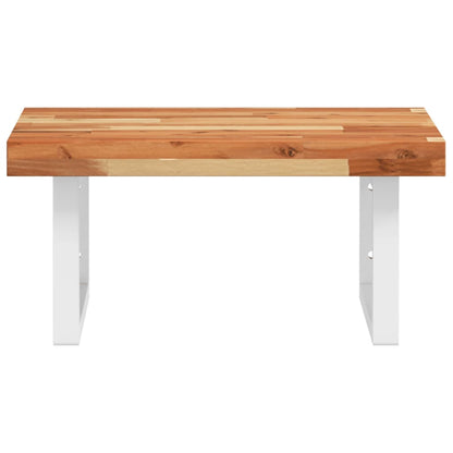 vidaXL Étagère de lavabo murale en acier et bois d'acacia