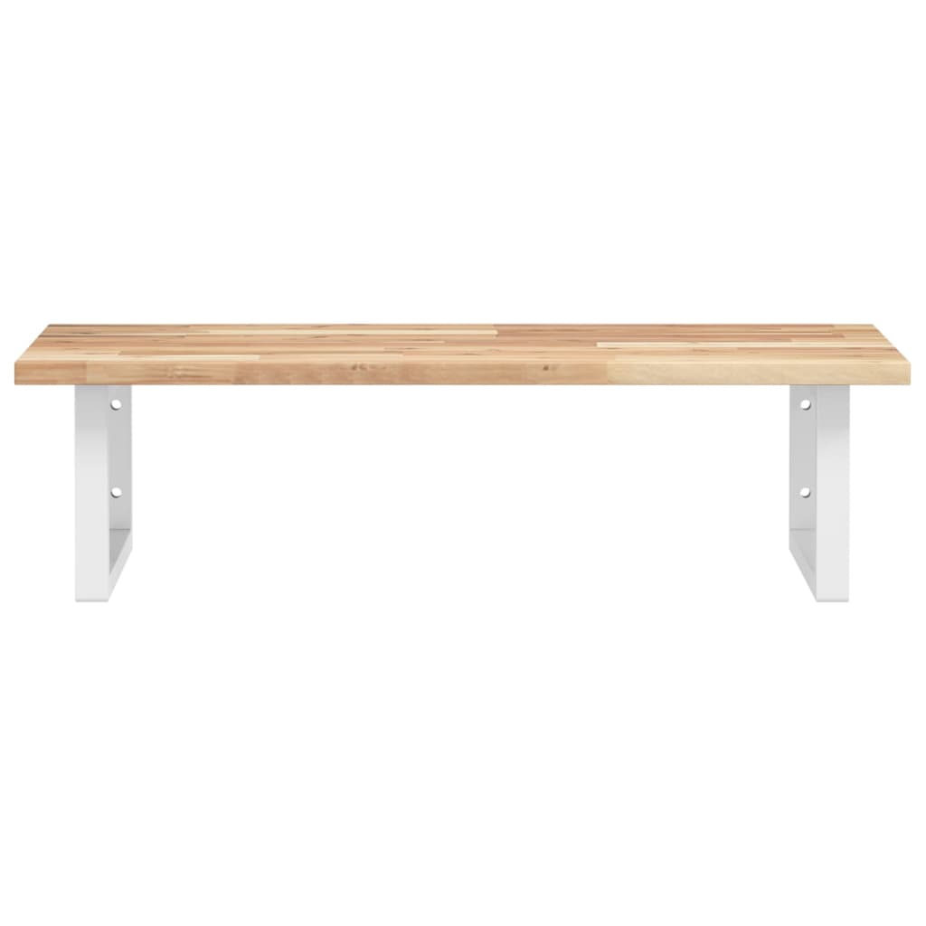 vidaXL Waschbeckenregal Wandmontage Stahl und Akazienholz