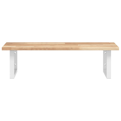 vidaXL Étagère de lavabo murale en acier et bois d'acacia