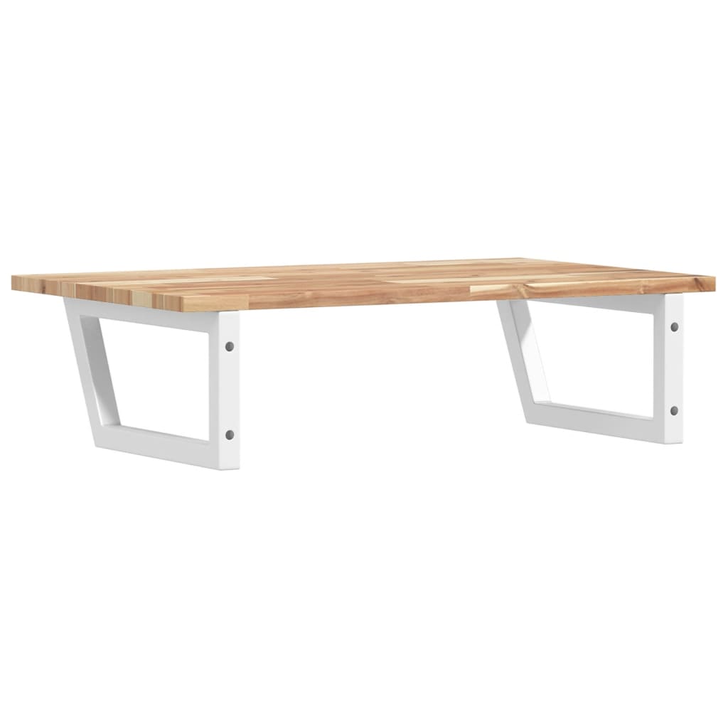 vidaXL Waschbeckenregal Wandmontage Stahl und Akazienholz