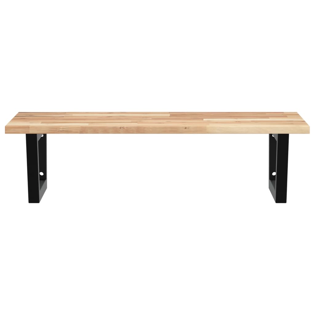 vidaXL Waschbeckenregal Wandmontage Stahl und Akazienholz