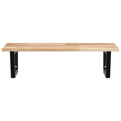 vidaXL Waschbeckenregal Wandmontage Stahl und Akazienholz