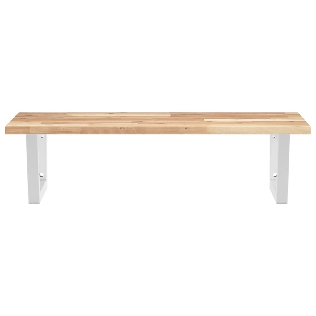 vidaXL Waschbeckenregal Wandmontage Stahl und Akazienholz