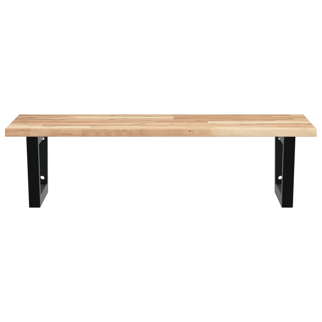 vidaXL Waschbeckenregal Wandmontage Stahl und Akazienholz
