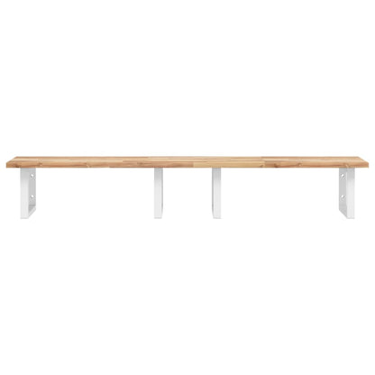 vidaXL Waschbeckenregal Wandmontage Stahl und Akazienholz