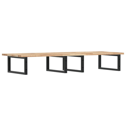 vidaXL Waschbeckenregal Wandmontage Stahl und Akazienholz