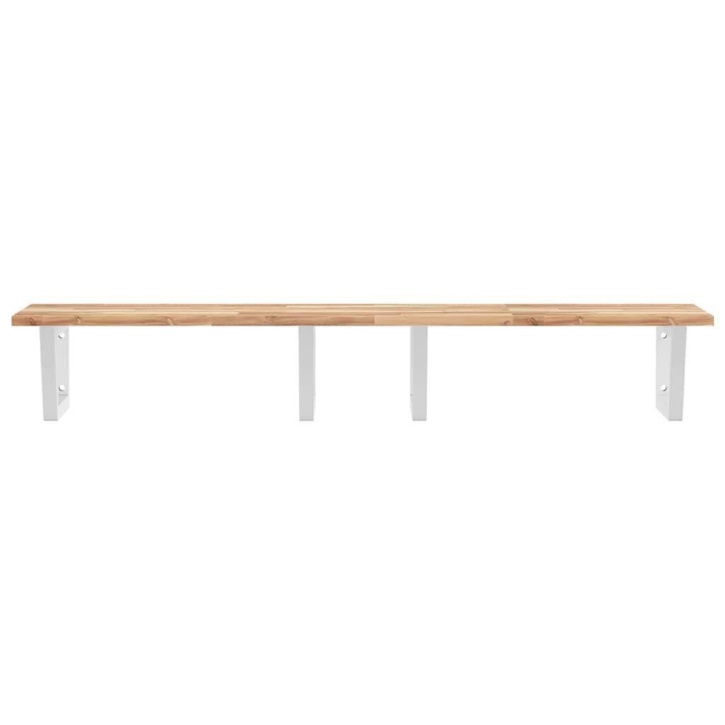 vidaXL Waschbeckenregal Wandmontage Stahl und Akazienholz