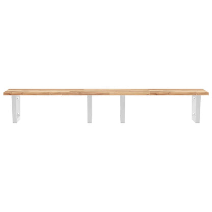 vidaXL Waschbeckenregal Wandmontage Stahl und Akazienholz