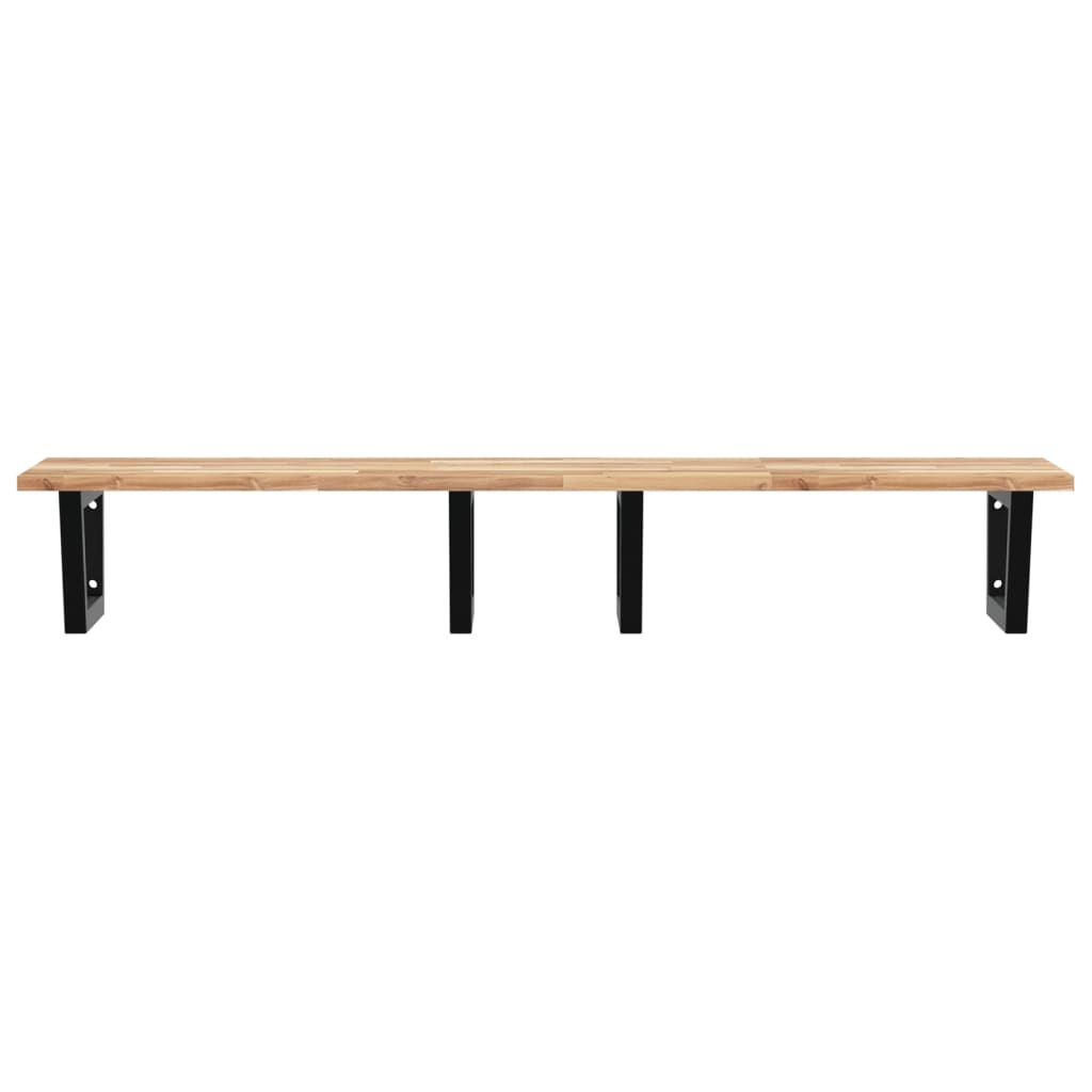 vidaXL Waschbeckenregal Wandmontage Stahl und Akazienholz