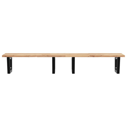 vidaXL Waschbeckenregal Wandmontage Stahl und Akazienholz