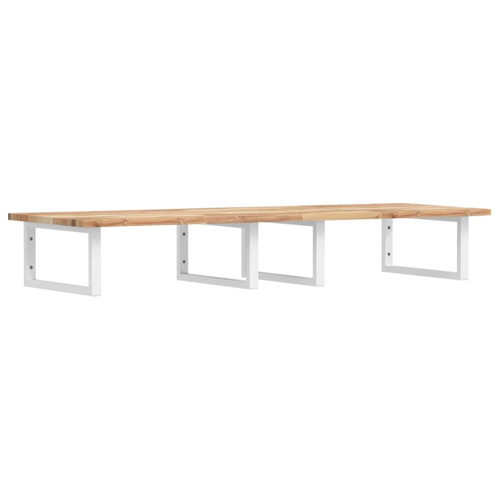 vidaXL Waschbeckenregal Wandmontage Stahl und Akazienholz