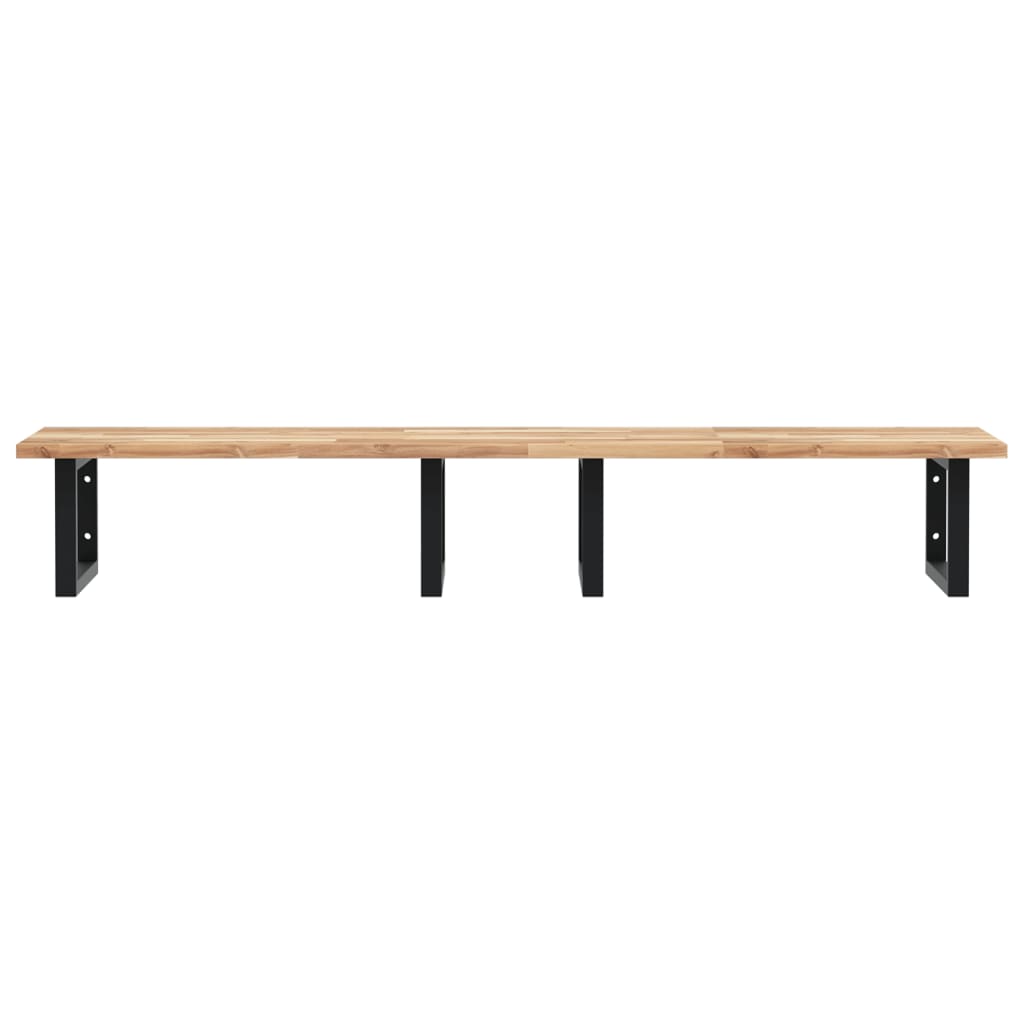 vidaXL Étagère de lavabo à fixation murale en acier et bois d'acacia