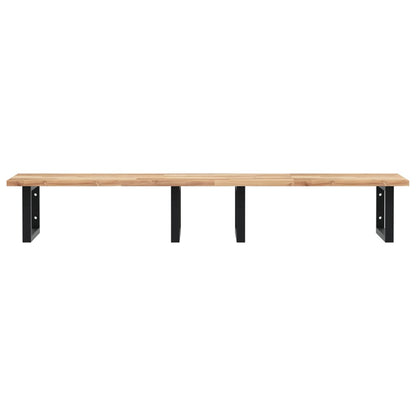 vidaXL Étagère de lavabo à fixation murale en acier et bois d'acacia