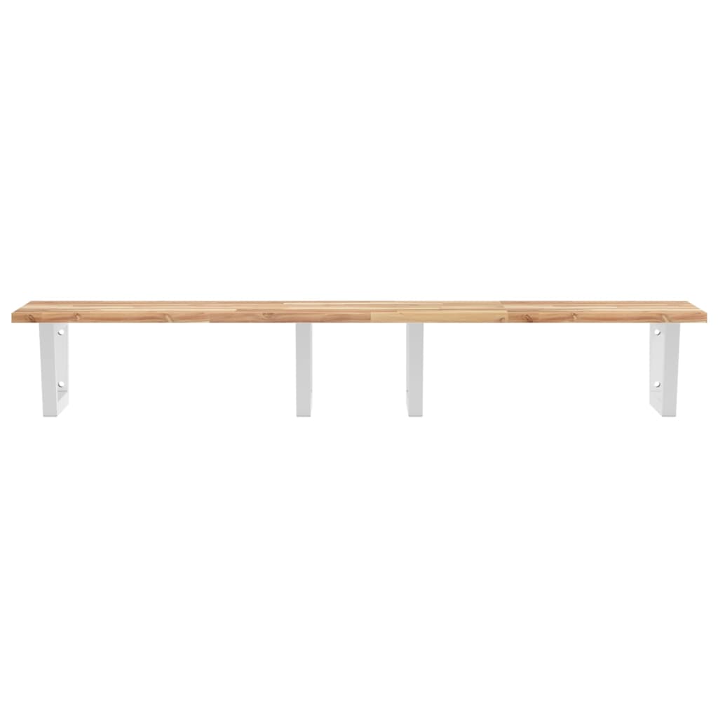 vidaXL Waschbeckenregal Wandmontage Stahl und Akazienholz