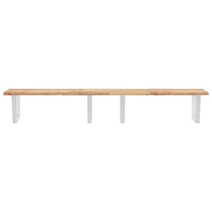 vidaXL Waschbeckenregal Wandmontage Stahl und Akazienholz