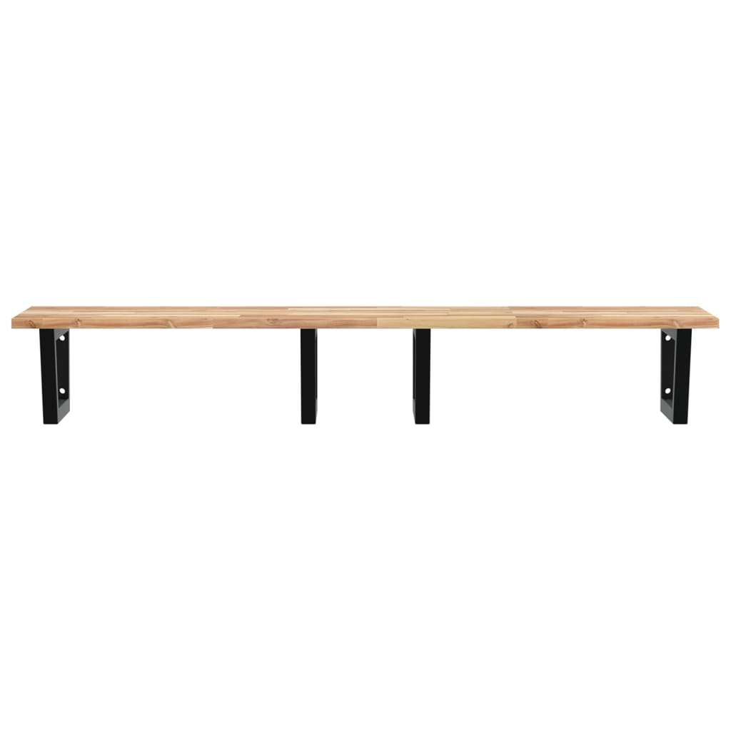 vidaXL Waschbeckenregal Wandmontage Stahl und Akazienholz
