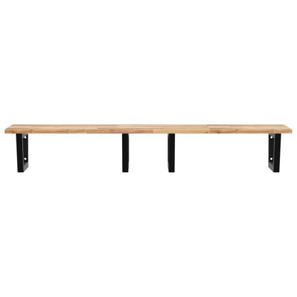 vidaXL Waschbeckenregal Wandmontage Stahl und Akazienholz