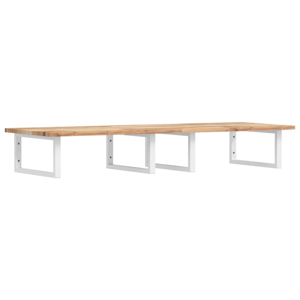 vidaXL Waschbeckenregal Wandmontage Stahl und Akazienholz