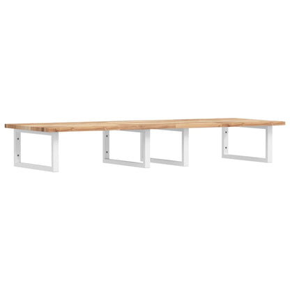 vidaXL Waschbeckenregal Wandmontage Stahl und Akazienholz