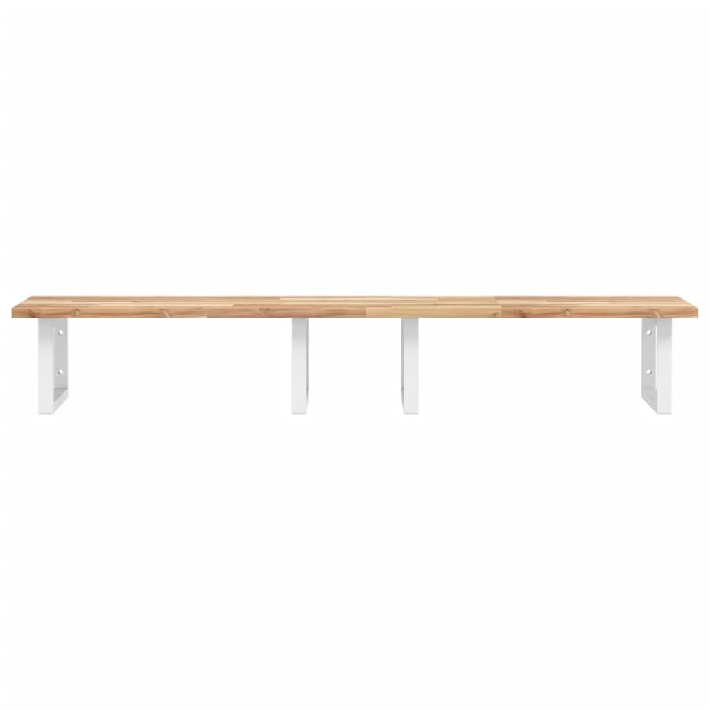 vidaXL Waschbeckenregal Wandmontage Stahl und Akazienholz