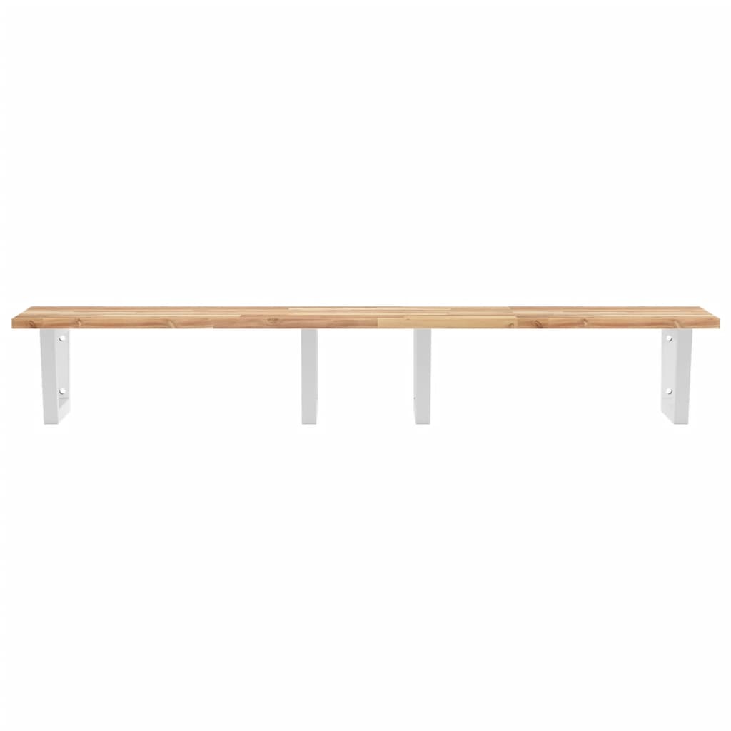 vidaXL Waschbeckenregal Wandmontage Stahl und Akazienholz