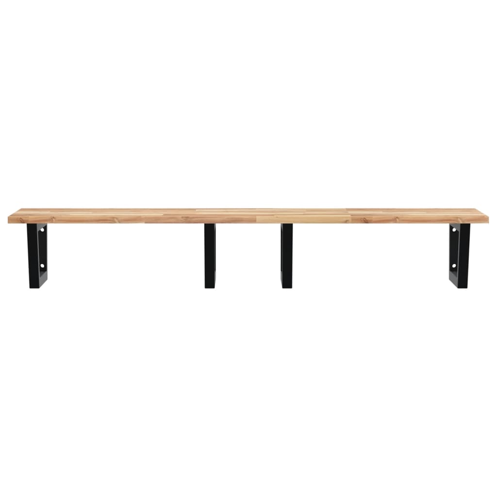 vidaXL Waschbeckenregal Wandmontage Stahl und Akazienholz