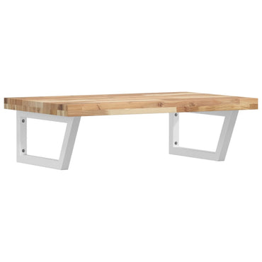 vidaXL Waschbeckenregal Wandmontage Stahl und Akazienholz