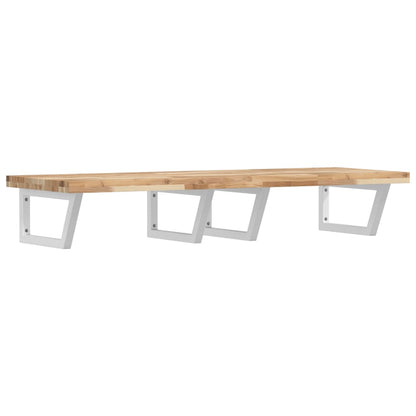 vidaXL Waschbeckenregal Wandmontage Stahl und Akazienholz