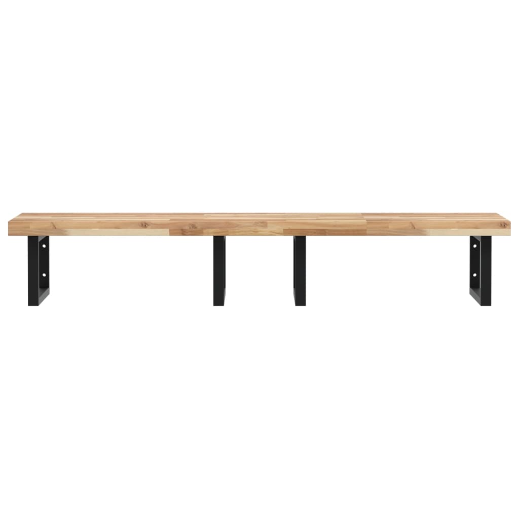 vidaXL Étagère de lavabo murale en acier et bois d'acacia