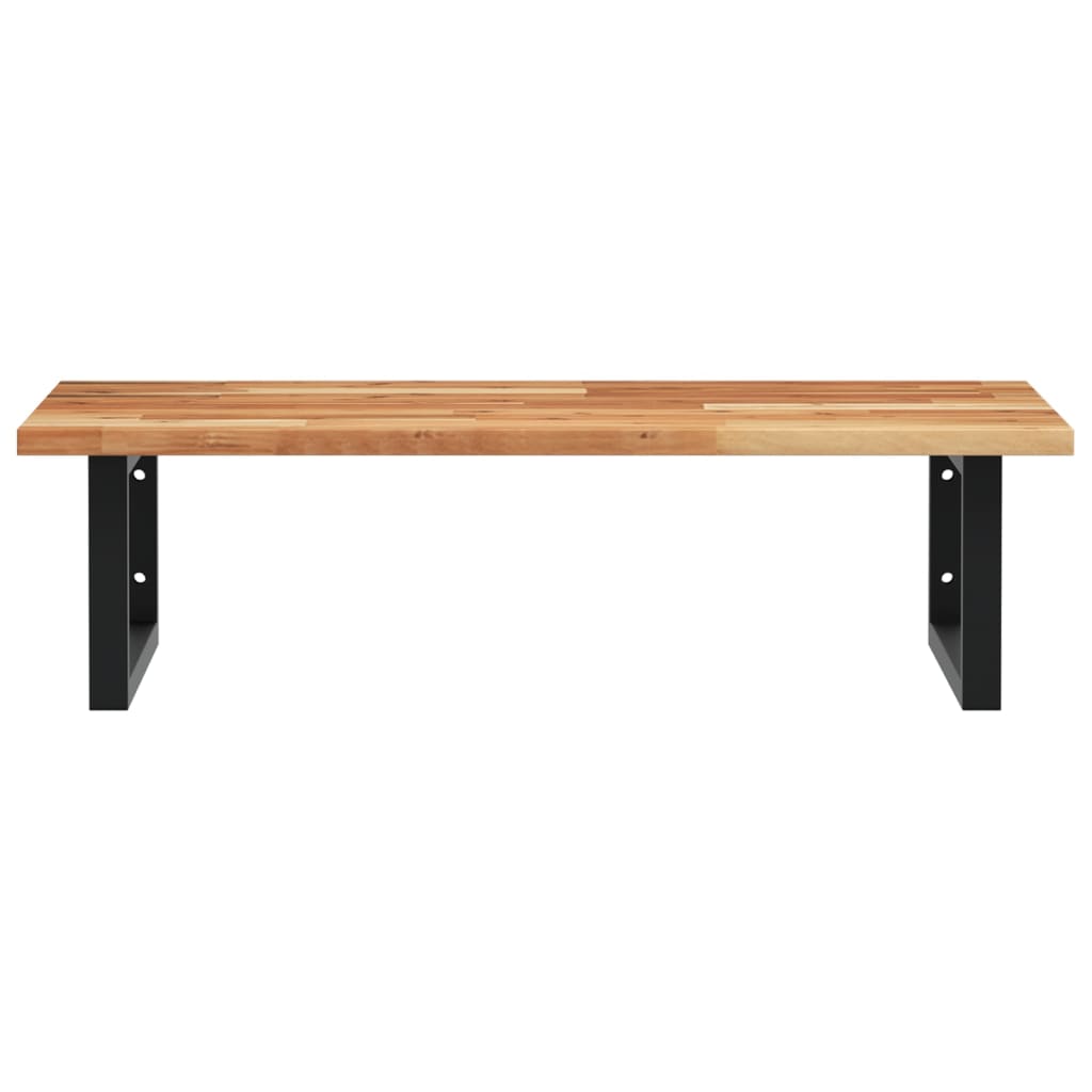 vidaXL Waschbeckenregal Wandmontage Stahl und Akazienholz