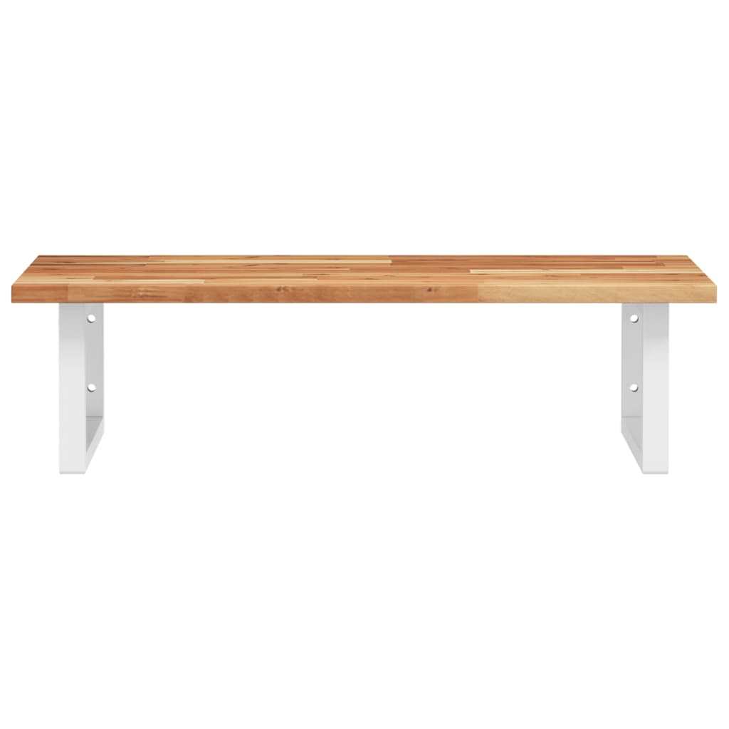 vidaXL Waschbeckenregal Wandmontage Stahl und Akazienholz