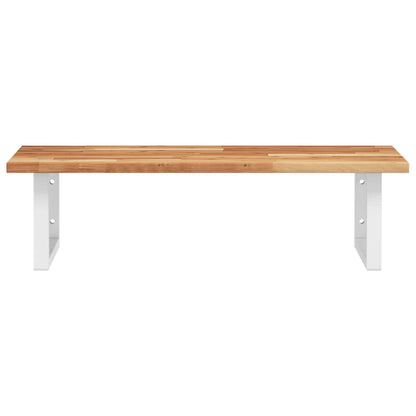 vidaXL Waschbeckenregal Wandmontage Stahl und Akazienholz