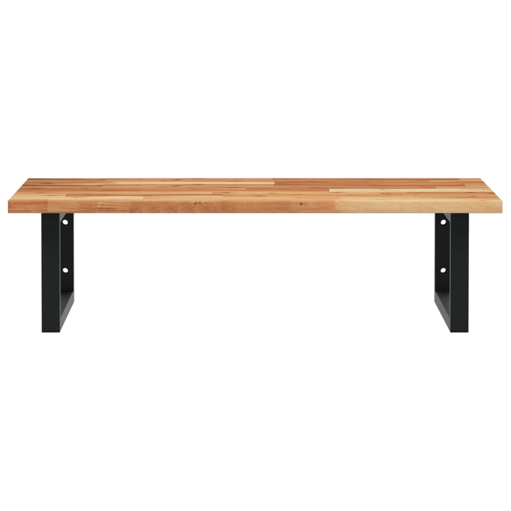 vidaXL Waschbeckenregal Wandmontage Stahl und Akazienholz