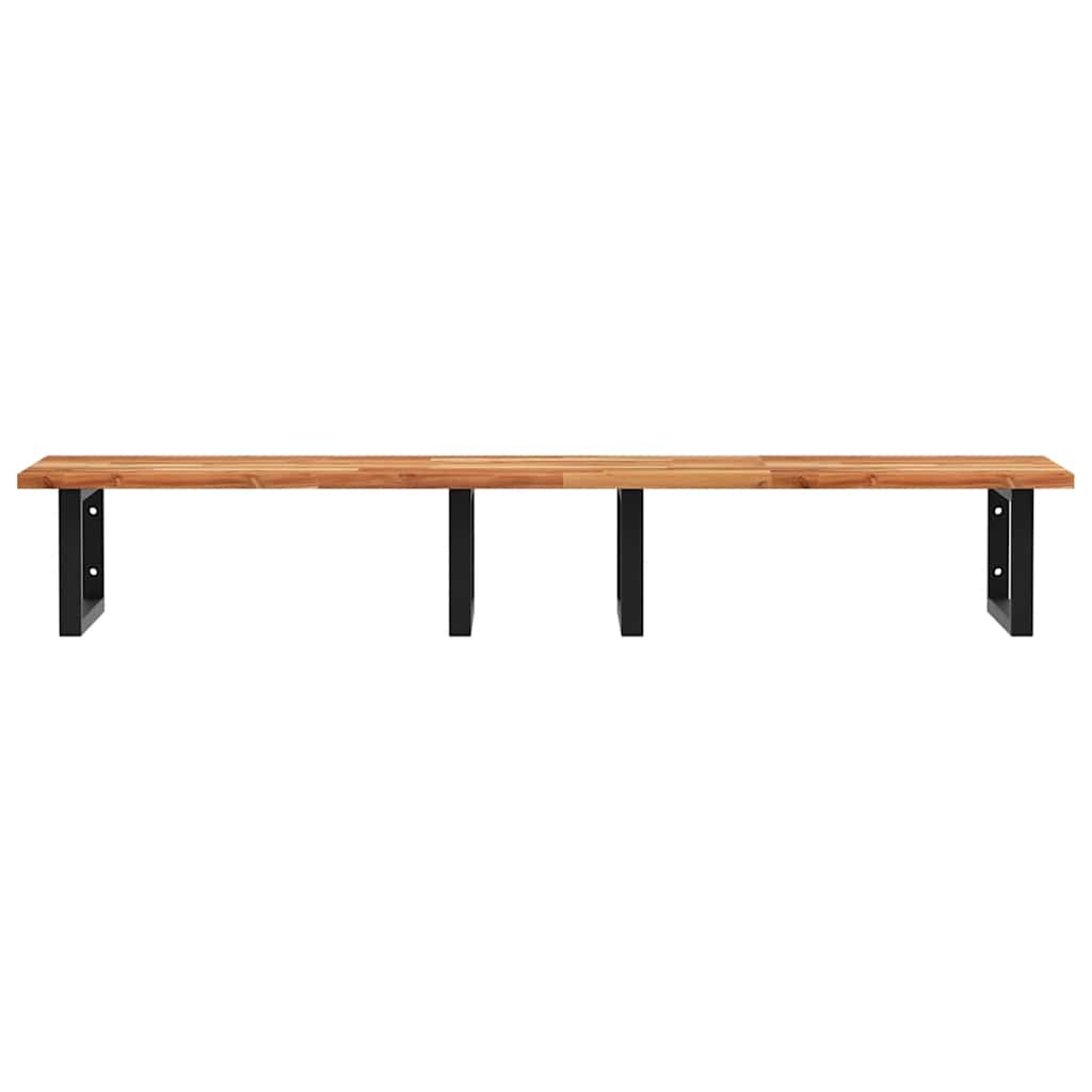 vidaXL Waschbeckenregal Wandmontage Stahl und Akazienholz